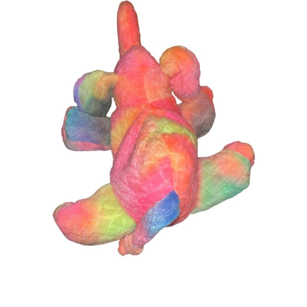 Vintage AVON 1999 Neon Multi-Colored Rainbow Elephant Bean Bag 7” - Picture 5 of 7